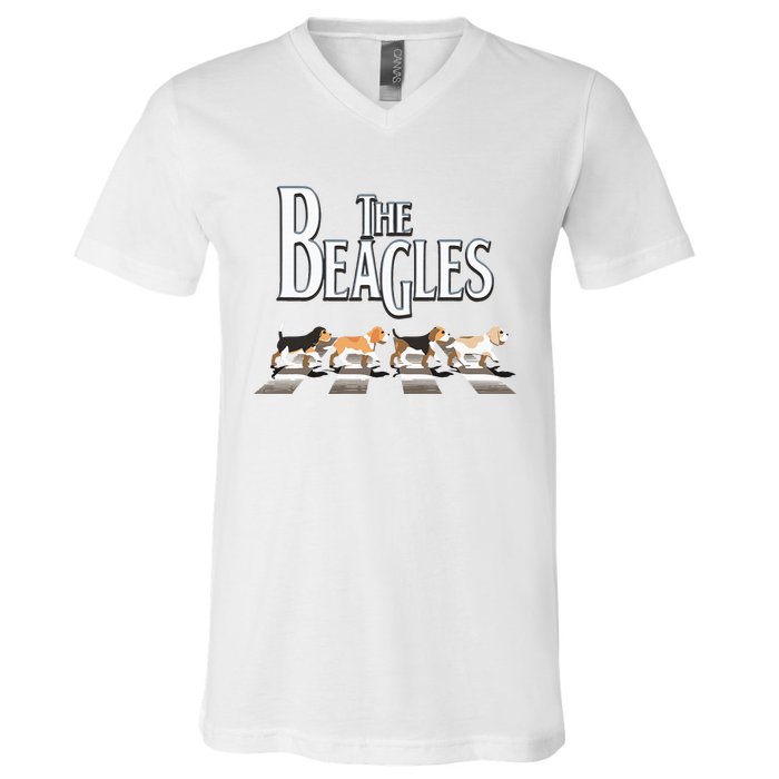 The Beagles Beagle Dog Funny For Beagle Lovers V-Neck T-Shirt