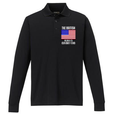 The British Blew A 13 Colony Lead Funny Performance Long Sleeve Polo