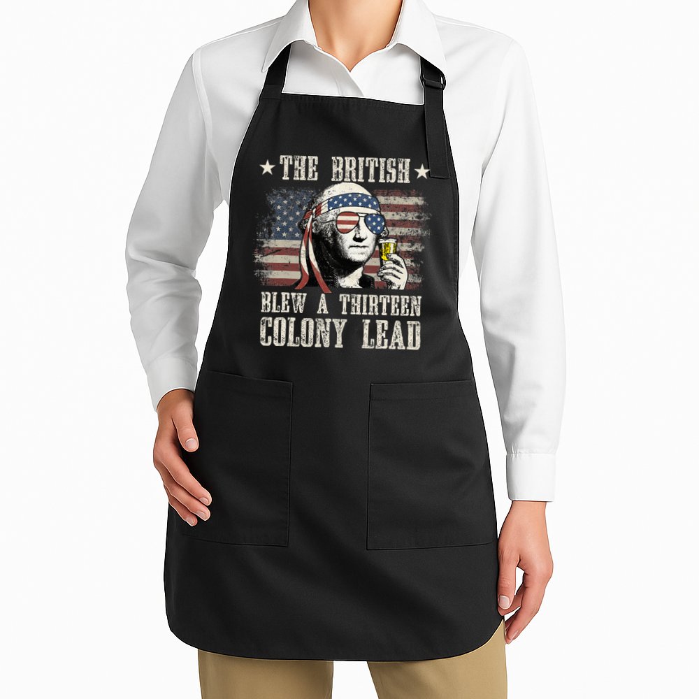 The British Blew A 13 Colony Lead 4th Of July Apron