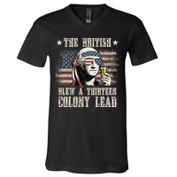 The British Blew A 13 Colony Lead 4th Of July V-Neck T-Shirt
