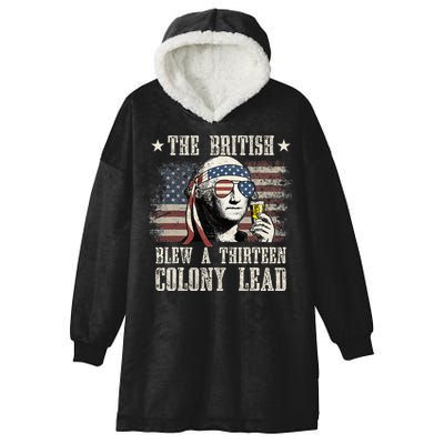 The British Blew A 13 Colony Lead 4th Of July Hooded Wearable Blanket