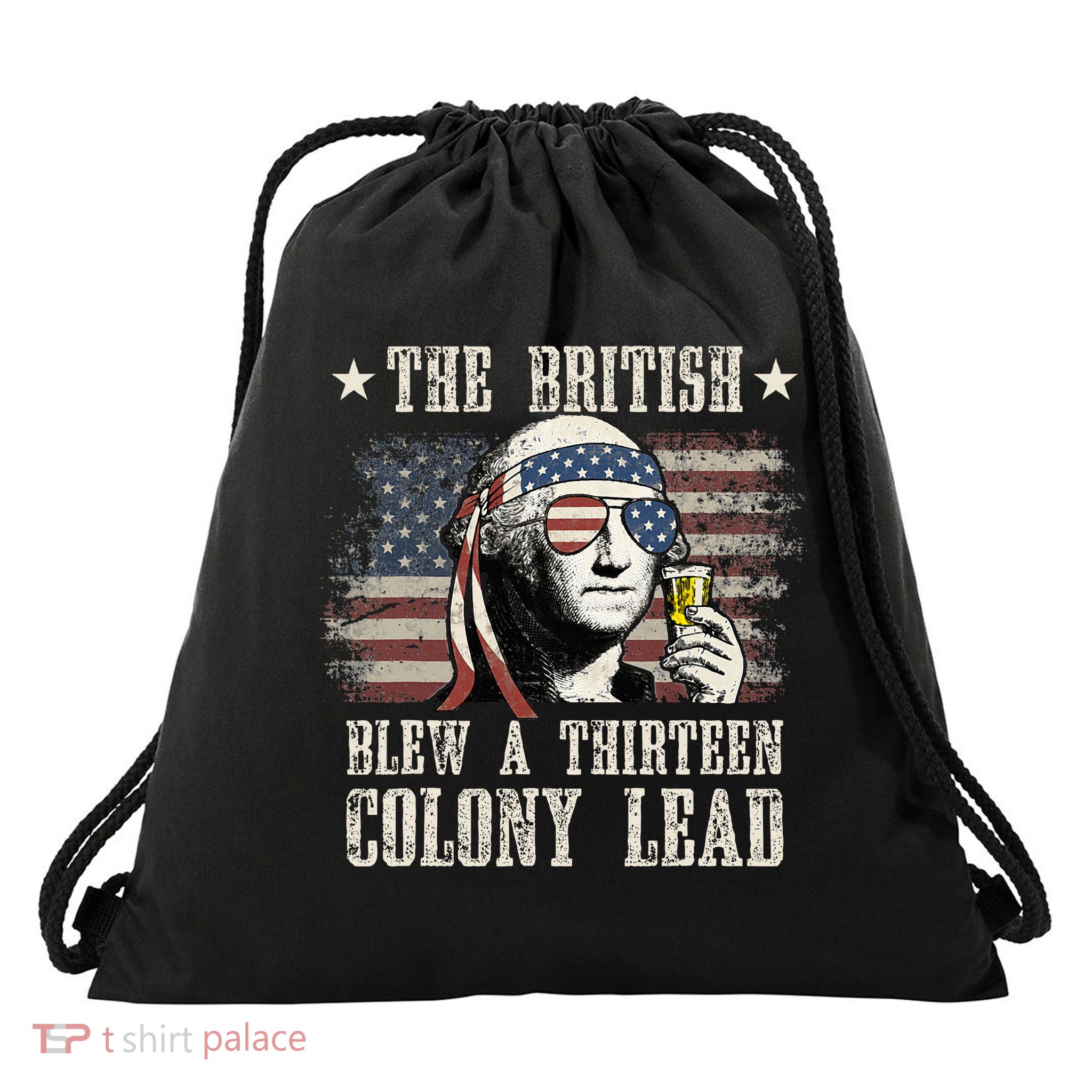 The British Blew A 13 Colony Lead 4th Of July Drawstring Bag
