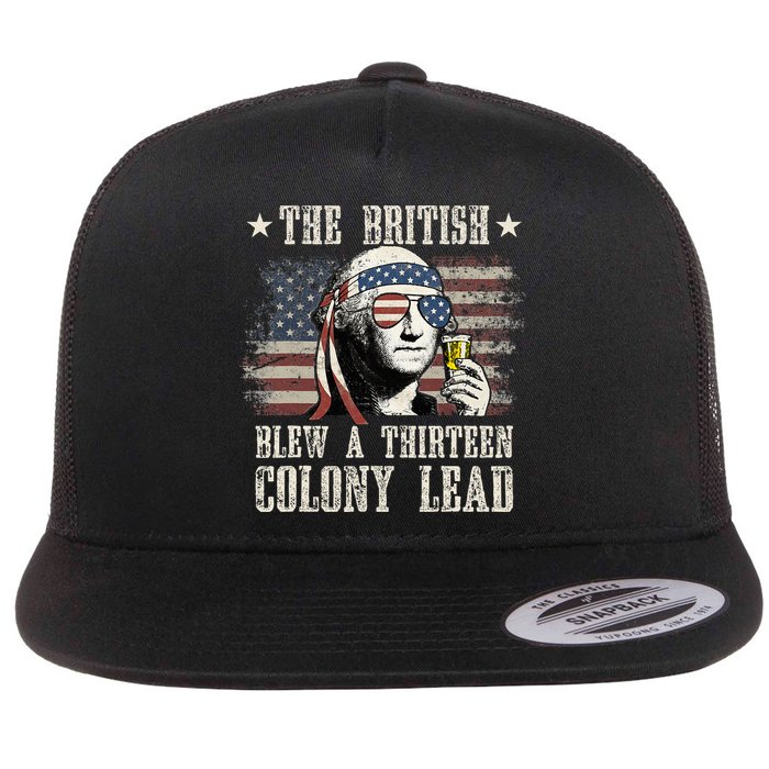 The British Blew A 13 Colony Lead 4th Of July Flat Bill Trucker Hat