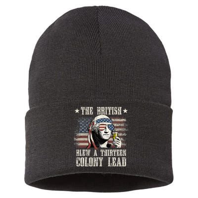 The British Blew A 13 Colony Lead 4th Of July Sustainable Knit Beanie