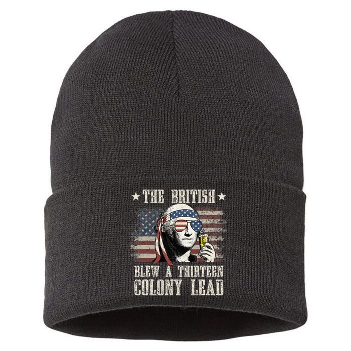 The British Blew A 13 Colony Lead 4th Of July Sustainable Knit Beanie