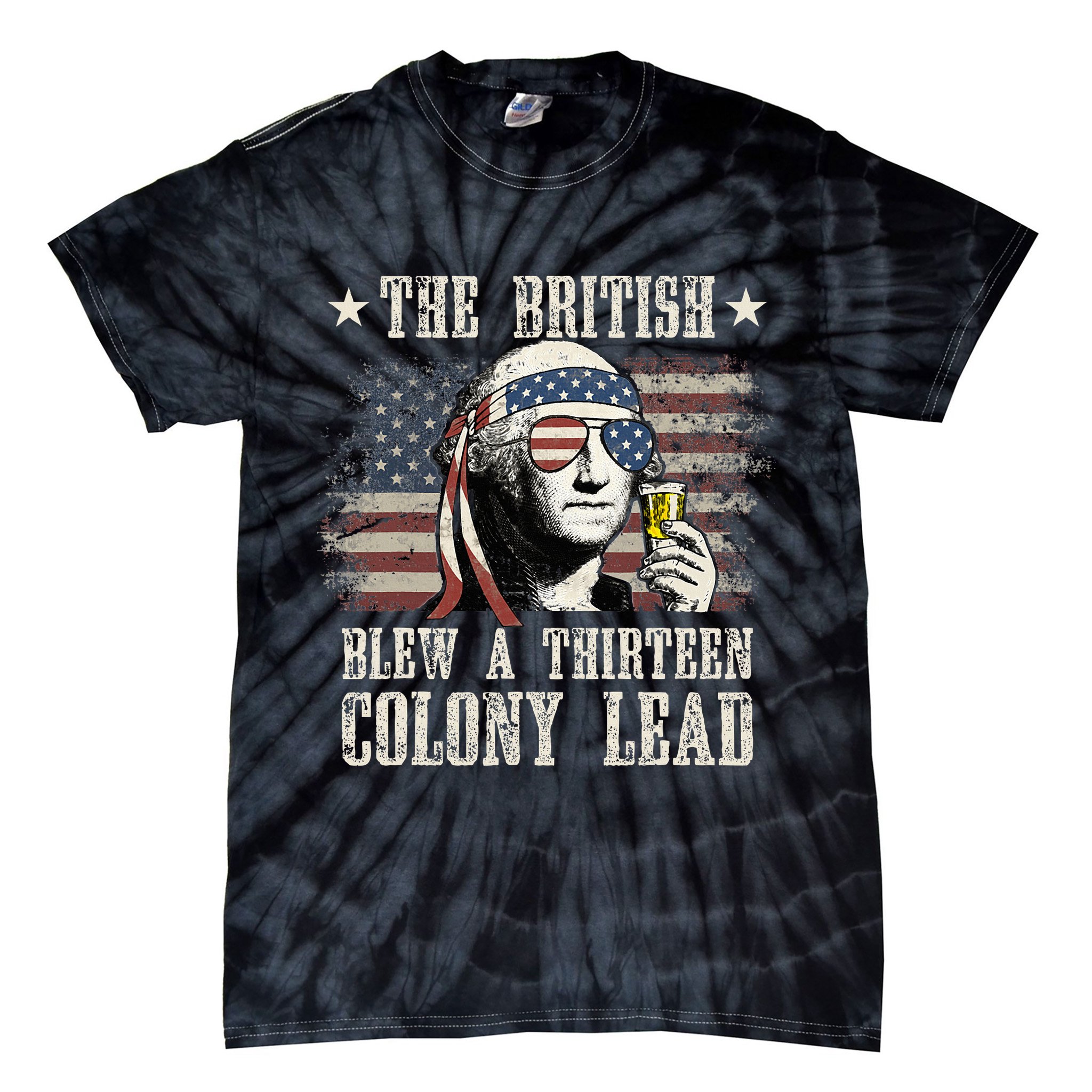 The British Blew A 13 Colony Lead 4th Of July Tie-Dye T-Shirt