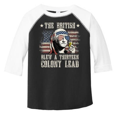 The British Blew A 13 Colony Lead 4th Of July Toddler Fine Jersey T-Shirt