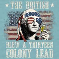 The British Blew A 13 Colony Lead 4th Of July Sueded Cloud Jersey T-Shirt