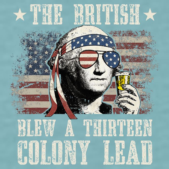 The British Blew A 13 Colony Lead 4th Of July Sueded Cloud Jersey T-Shirt