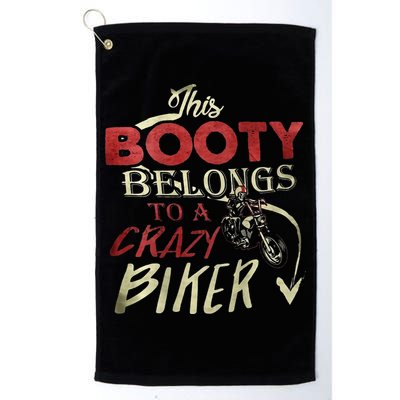 This Booty Belongs To A Crazy Biker Funny Biker Golf Towel