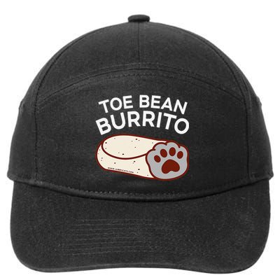 Toe Bean Burrito Funny Cute Cat Puns Toe Beans 7-Panel Snapback Hat