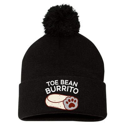 Toe Bean Burrito Funny Cute Cat Puns Toe Beans Pom Pom 12in Knit Beanie