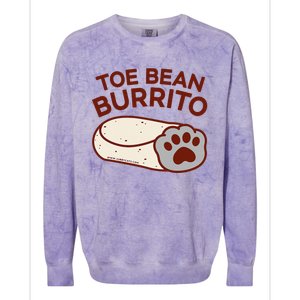 Toe Bean Burrito Funny Cute Cat Puns Toe Beans Colorblast Crewneck Sweatshirt