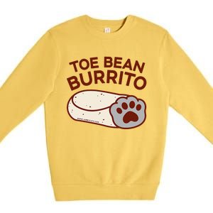 Toe Bean Burrito Funny Cute Cat Puns Toe Beans Premium Crewneck Sweatshirt