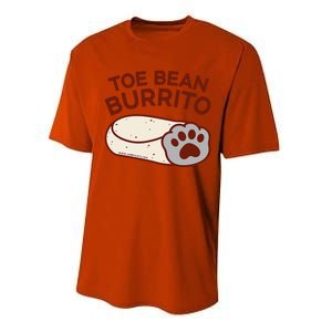 Toe Bean Burrito Funny Cute Cat Puns Toe Beans Performance Sprint T-Shirt