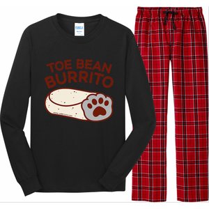 Toe Bean Burrito Funny Cute Cat Puns Toe Beans Long Sleeve Pajama Set