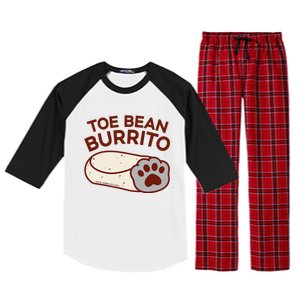 Toe Bean Burrito Funny Cute Cat Puns Toe Beans Raglan Sleeve Pajama Set