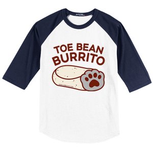 Toe Bean Burrito Funny Cute Cat Puns Toe Beans Baseball Sleeve Shirt