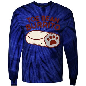 Toe Bean Burrito Funny Cute Cat Puns Toe Beans Tie-Dye Long Sleeve Shirt