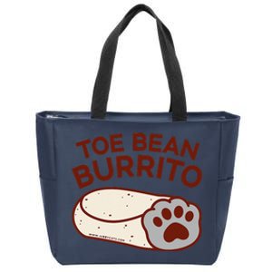 Toe Bean Burrito Funny Cute Cat Puns Toe Beans Zip Tote Bag