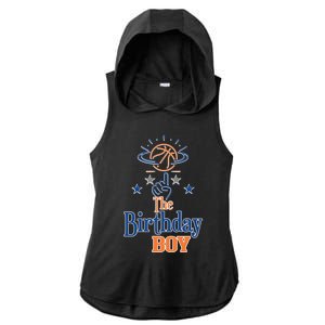 The Birthday Basketball Theme Matching Family Party Gift Ladies PosiCharge Tri-Blend Wicking Draft Hoodie Tank