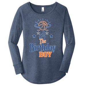 The Birthday Basketball Theme Matching Family Party Gift Women's Perfect Tri Tunic Long Sleeve Shirt