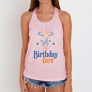 The Birthday Basketball Theme Matching Family Party Gift Women's Knotted Racerback Tank