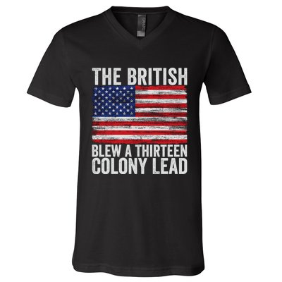 The British Blew A Thirteen Colony Lead V-Neck T-Shirt