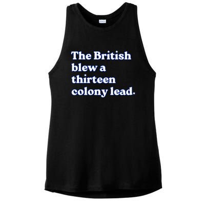 The British Blew A Thirteen Colony Lead Ladies PosiCharge Tri-Blend Wicking Tank