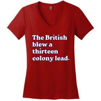 The British Blew A Thirteen Colony Lead Women's V-Neck T-Shirt