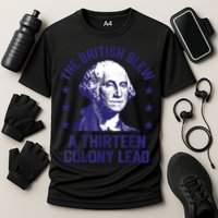 The British Blew A 13 Colony Lead Retro Us George Washington Cooling Performance Crew T-Shirt