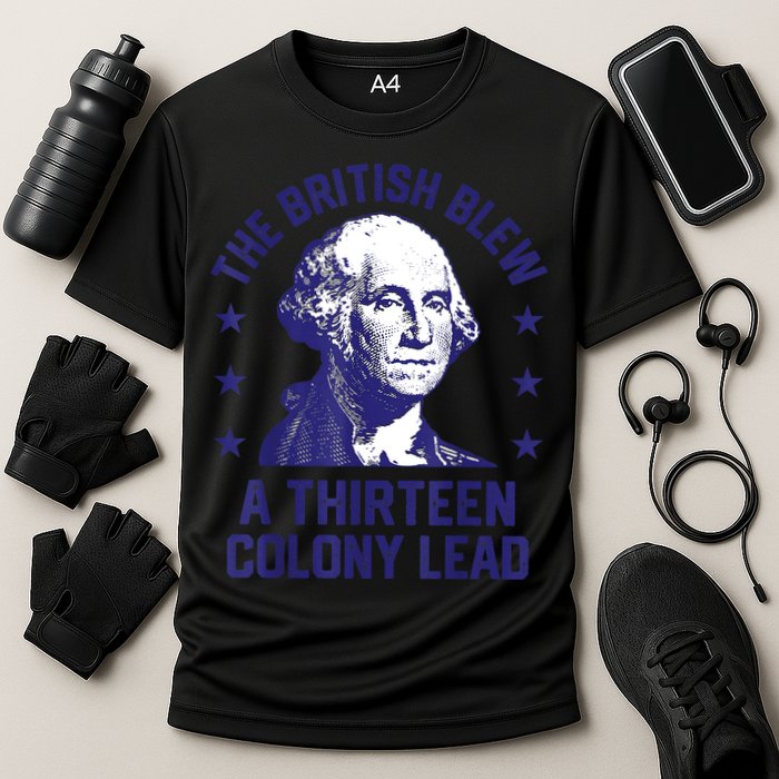 The British Blew A 13 Colony Lead Retro Us George Washington Cooling Performance Crew T-Shirt