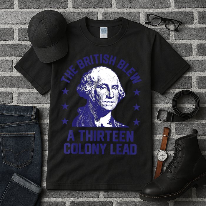 The British Blew A 13 Colony Lead Retro Us George Washington Tall T-Shirt
