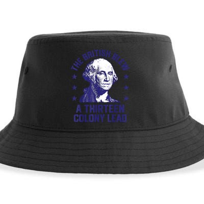 The British Blew A 13 Colony Lead Retro Us George Washington Sustainable Bucket Hat