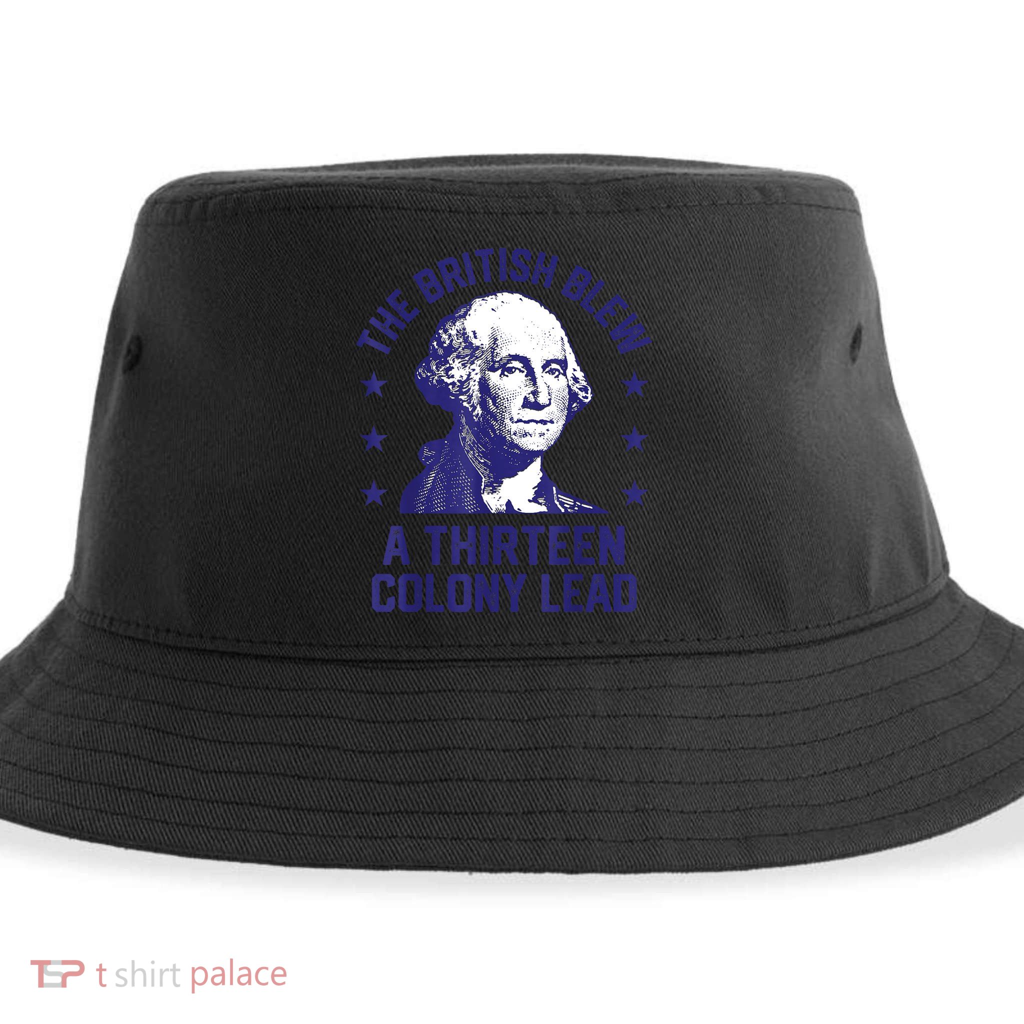 The British Blew A 13 Colony Lead Retro Us George Washington Sustainable Bucket Hat