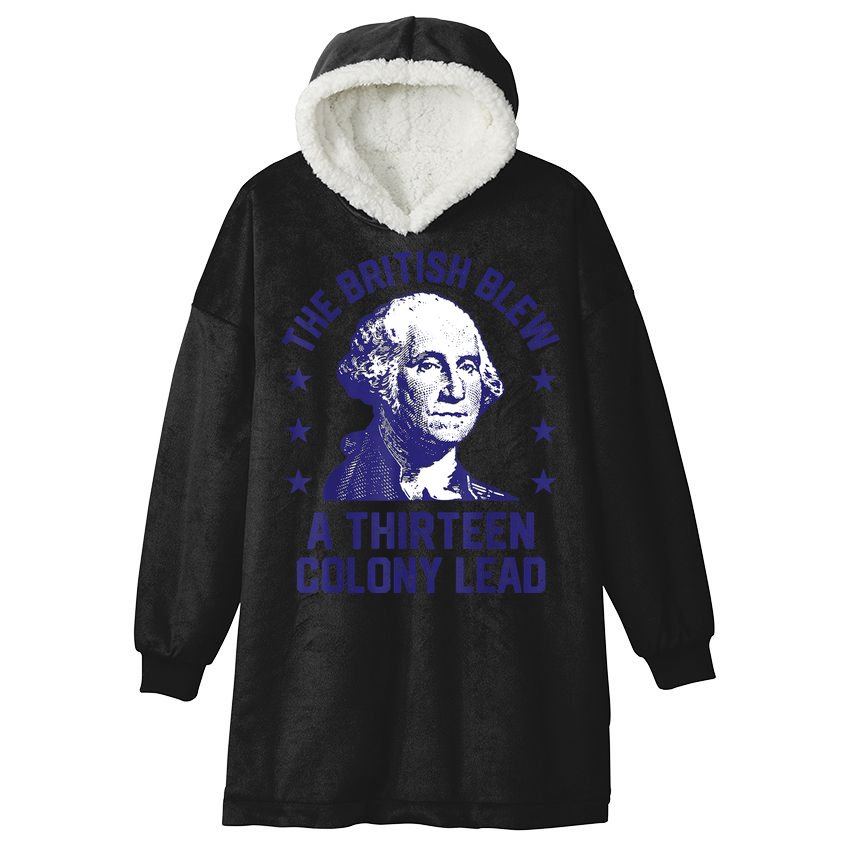 The British Blew A 13 Colony Lead Retro Us George Washington Hooded Wearable Blanket