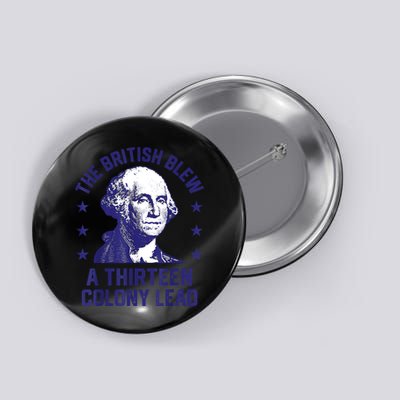 The British Blew A 13 Colony Lead Retro Us George Washington Button