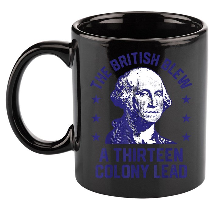 The British Blew A 13 Colony Lead Retro Us George Washington 11oz C Handle Ceramic Mug