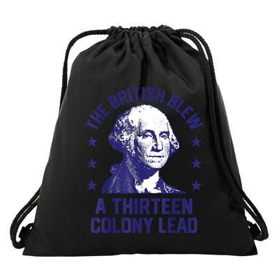 The British Blew A 13 Colony Lead Retro Us George Washington Drawstring Bag