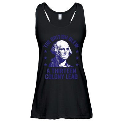 The British Blew A 13 Colony Lead Retro Us George Washington Ladies Essential Flowy Tank