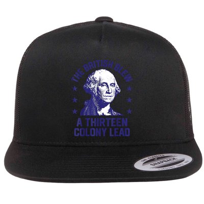 The British Blew A 13 Colony Lead Retro Us George Washington Flatbill Hat