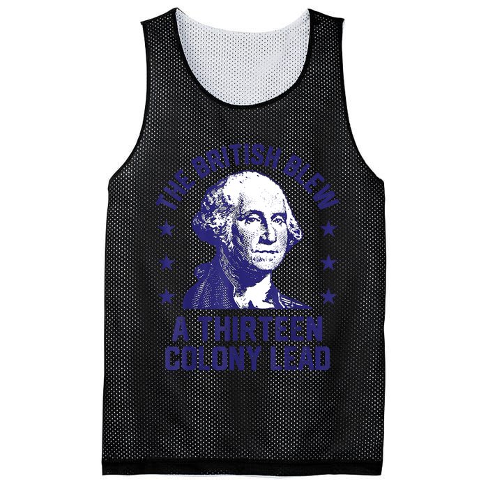 The British Blew A 13 Colony Lead Retro Us George Washington Mesh Reversible Basketball Jersey Tank