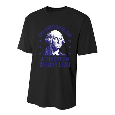 The British Blew A 13 Colony Lead Retro Us George Washington Youth Performance Sprint T-Shirt