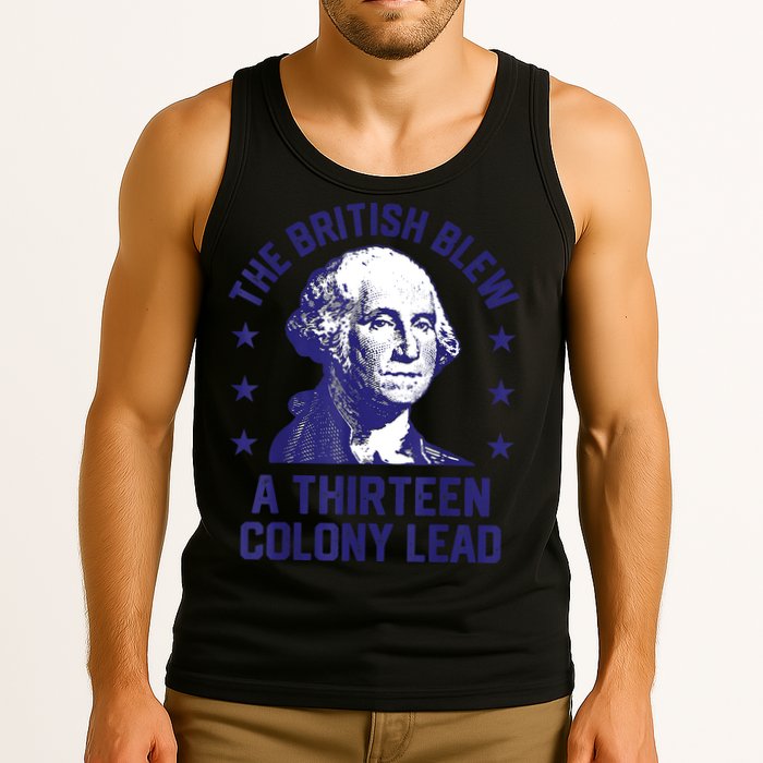 The British Blew A 13 Colony Lead Retro Us George Washington Tank Top