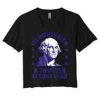 The British Blew A 13 Colony Lead Retro Us George Washington Women's Crop Top Tee