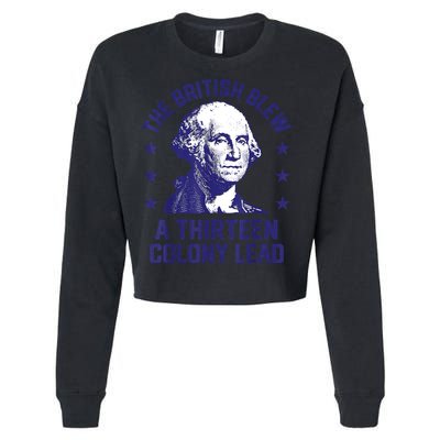 The British Blew A 13 Colony Lead Retro Us George Washington Cropped Pullover Crew