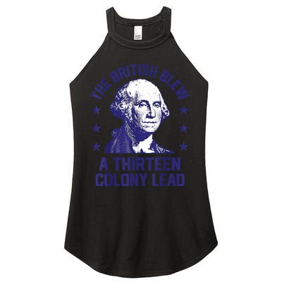 The British Blew A 13 Colony Lead Retro Us George Washington Women's Perfect Tri Rocker Tank