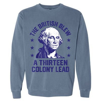 The British Blew A 13 Colony Lead Retro Us George Washington Garment-Dyed Sweatshirt