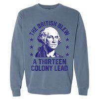 The British Blew A 13 Colony Lead Retro Us George Washington Garment-Dyed Sweatshirt