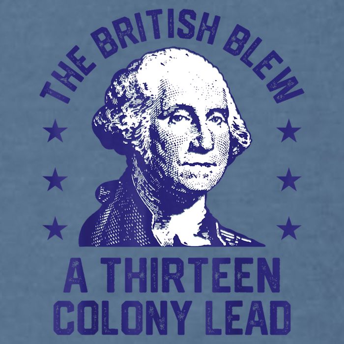 The British Blew A 13 Colony Lead Retro Us George Washington Garment-Dyed Sweatshirt